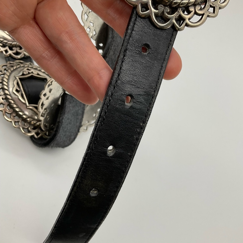 BRIGHTON CONCHO LEATHER BELT - Picture 5 of 13